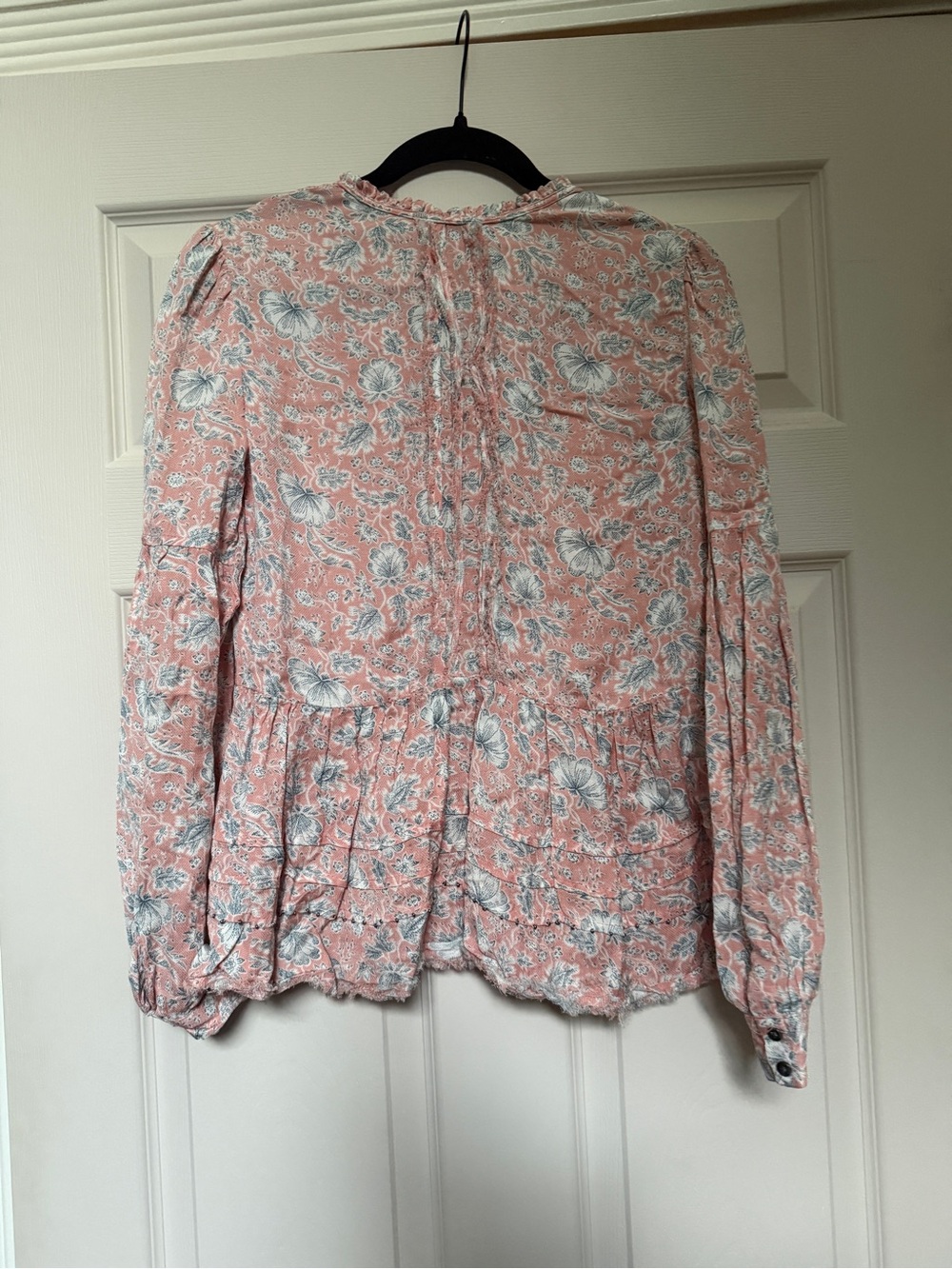 William Rast Pink Floral Ruffle Button-Front Blouse - Picture 4 of 9